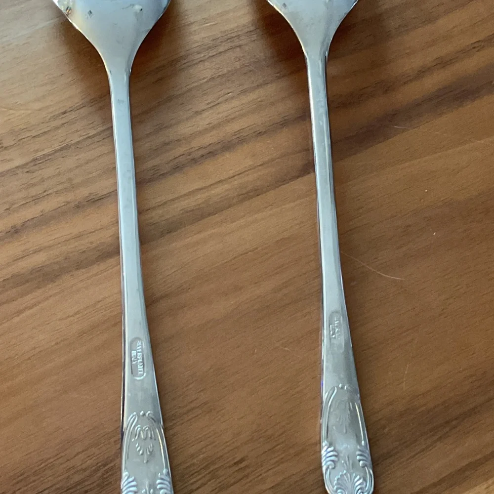 Silver Plated Salad Spoon and Fork